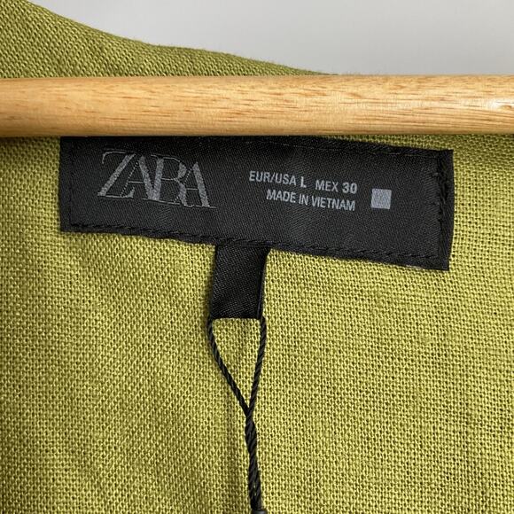 Zara Olive Green Midi Dress - Picture 7 of 15